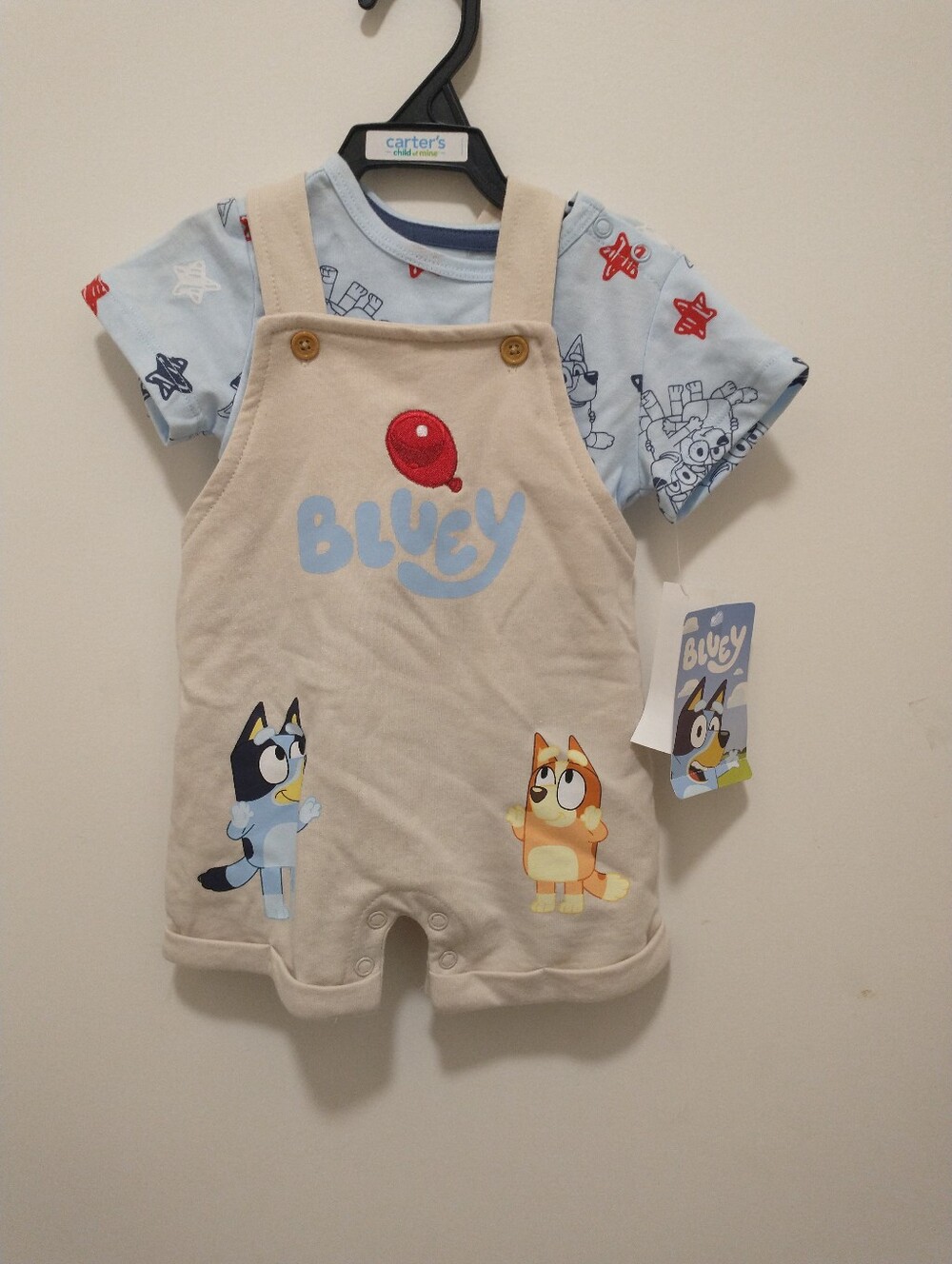 Bluey Baby Boy Shortall Set, Size 0/3 Months